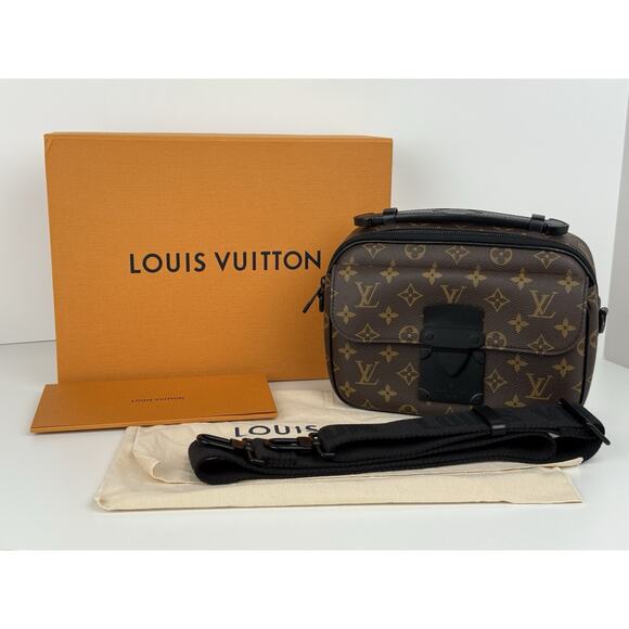 Louis Vuitton S Lock Monogram Macassar Canvas Crossbody Bag - Picture 12 of 15